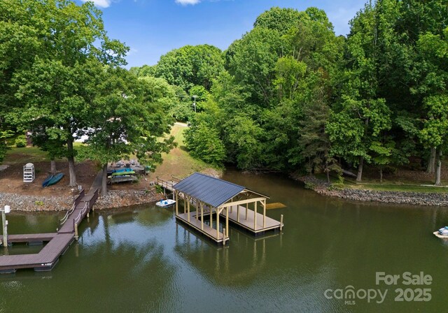328 Whippoorwill Rd, Mooresville, NC 28117 - dock area with a water view and boat lift
