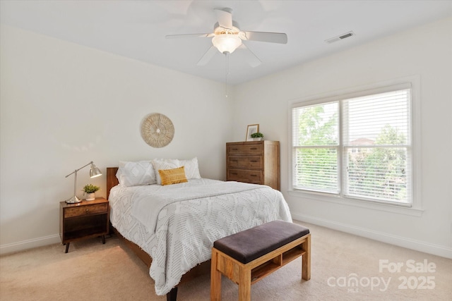 7507 Meadowgate Ln, Waxhaw, NC 28173 - bedroom with light colored carpet, baseboards, and a ceiling fan