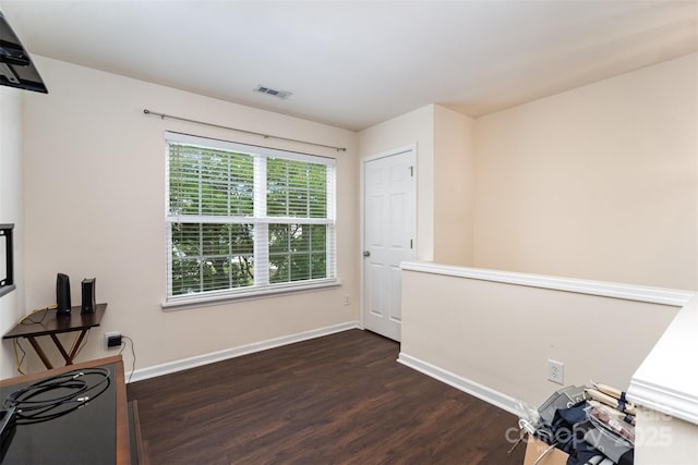 13612 Singleleaf Ln, Charlotte, NC 28278 - unfurnished office with dark wood finished floors and baseboards