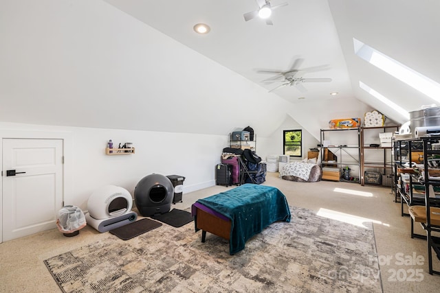 5 Saddle Rdg, Fletcher, NC 28732 - interior space featuring vaulted ceiling, a skylight, and ceiling fan