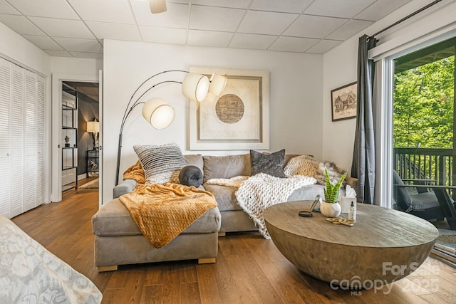 5 Saddle Rdg, Fletcher, NC 28732 - living area featuring wood finished floors and a drop ceiling