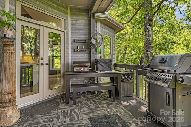 5 Saddle Rdg, Fletcher, NC 28732 - view of patio / terrace featuring french doors and area for grilling