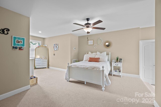 335 Wintergreen Ct, Kings Mountain, NC 28086 - carpeted bedroom featuring baseboards and a ceiling fan