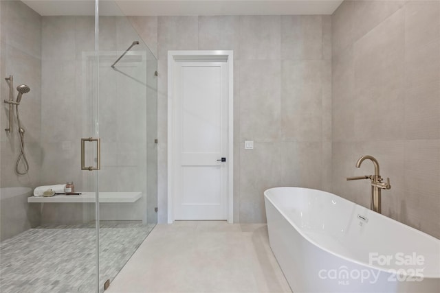 536 Hillside Ave, Charlotte, NC 28209 - full bathroom featuring a shower stall and a soaking tub