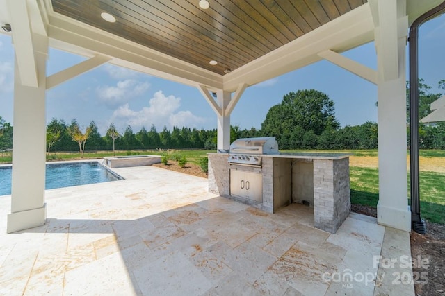 306 Sugar Maple Ln, Weddington, NC 28104 - view of patio featuring exterior kitchen, area for grilling, and an outdoor pool