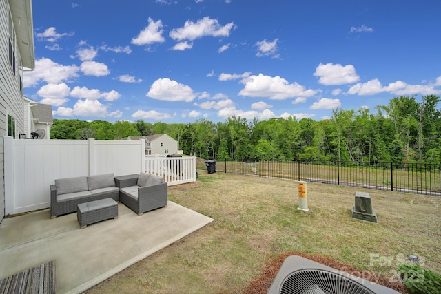 5034 Moss Pine Way, Tega Cay, SC 29708 - view of yard featuring outdoor lounge area, a patio, and central AC