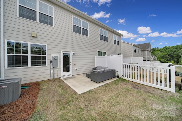 5034 Moss Pine Way, Tega Cay, SC 29708 - back of property with central AC, a patio, and an outdoor hangout area