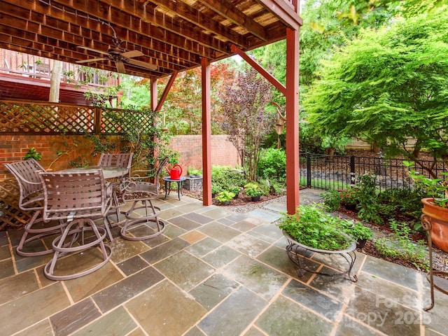 3044 Luke Crossing Dr, Charlotte, NC 28226 - view of patio featuring a ceiling fan and outdoor dining space