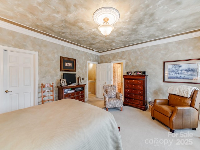 3044 Luke Crossing Dr, Charlotte, NC 28226 - bedroom featuring carpet floors and crown molding