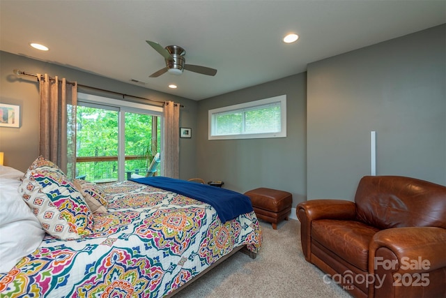 201 Ruffed Grouse Ln, Waynesville, NC 28786 - carpeted bedroom with ceiling fan and recessed lighting