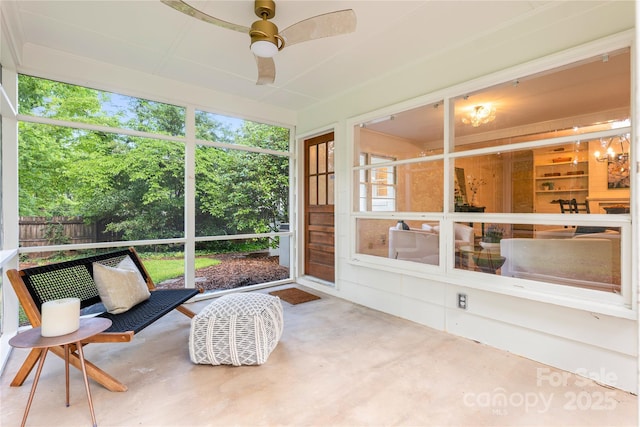 5162 Lincrest Pl, Charlotte, NC 28211 - sunroom / solarium featuring ceiling fan