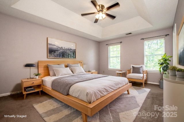 292 Rose St, Mooresville, NC 28117 - bedroom featuring carpet floors, a tray ceiling, and baseboards