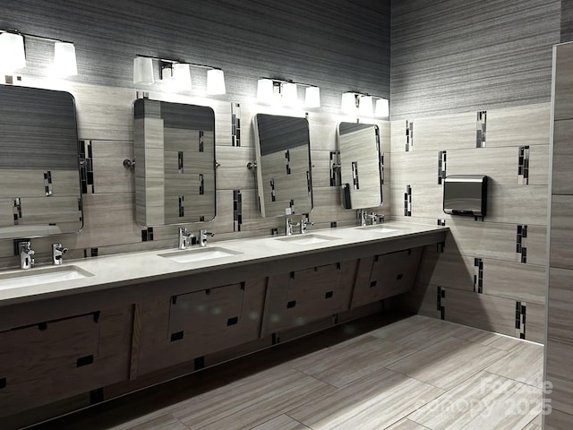 934 Prince Garrett Way, Denver, NC 28037 - bathroom featuring double vanity and a shower stall