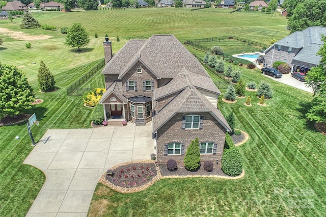 4941 Campobello Dr, Monroe, NC 28110 - view from above of property featuring a pool area