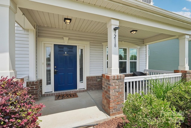 3218 Gilroy Dr, Fort Mill, SC 29707 - doorway to property with covered porch and brick siding