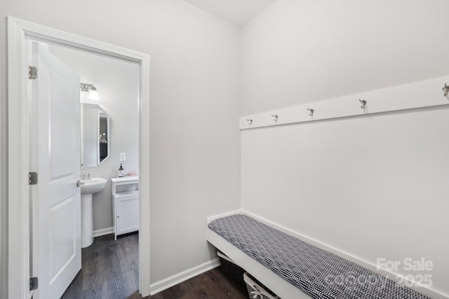 3218 Gilroy Dr, Fort Mill, SC 29707 - mudroom featuring dark wood-type flooring and baseboards