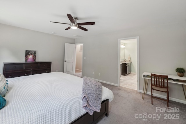 3218 Gilroy Dr, Fort Mill, SC 29707 - bedroom featuring light colored carpet, baseboards, and a ceiling fan