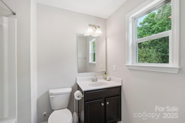 3218 Gilroy Dr, Fort Mill, SC 29707 - bathroom with healthy amount of natural light, toilet, vanity, and a shower