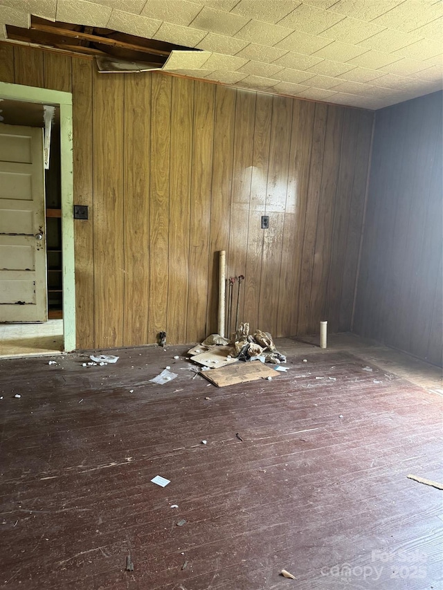 204 13th St, Belmont, NC 28012 - unfurnished room with wood finished floors and wooden walls