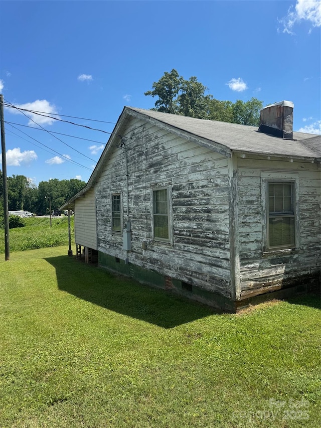 204 13th St, Belmont, NC 28012 - view of side of property featuring a lawn and a chimney