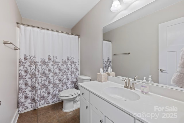19 Wetland Way, Arden, NC 28704 - bathroom with vanity, toilet, tile patterned flooring, and baseboards