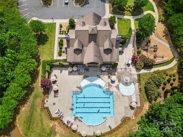 1918 Thoreau Way, York, SC 29745 - drone / aerial view of a pool area