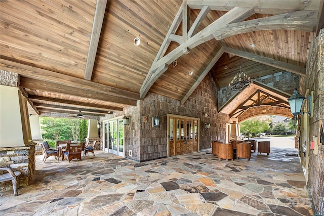 1918 Thoreau Way, York, SC 29745 - view of patio / terrace featuring french doors, ceiling fan, and outdoor dining space