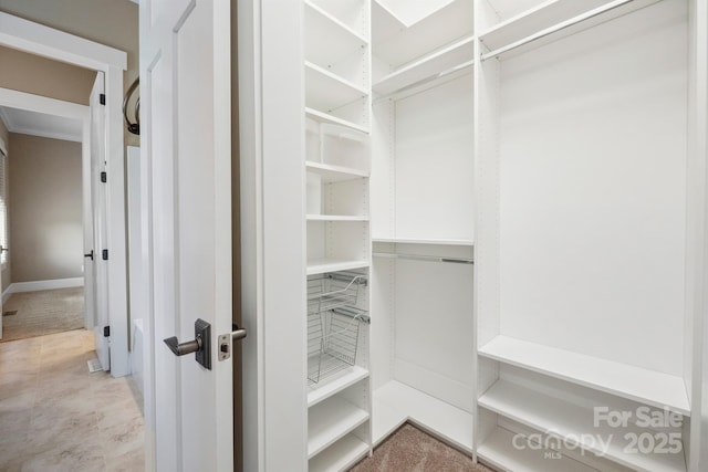 view of walk in closet