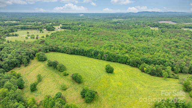 aerial view of a heavily wooded area