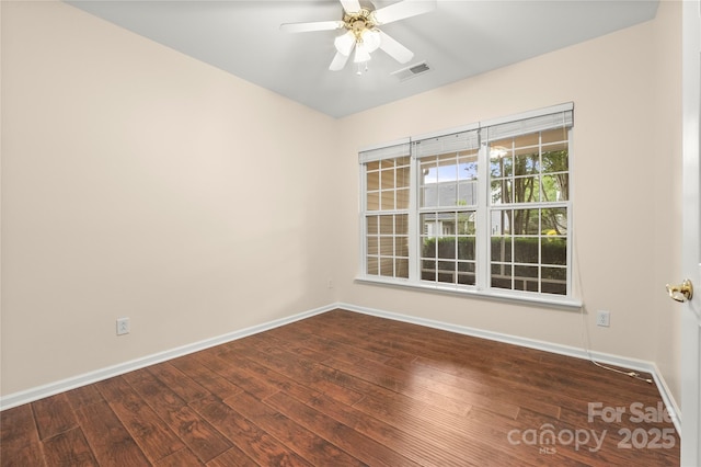 9430 Duckhorn Dr, Charlotte, NC 28277 - spare room featuring dark wood-type flooring and a ceiling fan