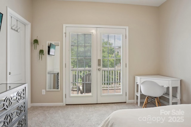 10401 Royal Winchester Dr, Charlotte, NC 28277 - carpeted bedroom featuring access to exterior, french doors, and baseboards