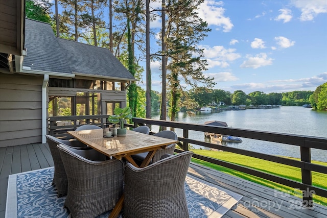 230 Shady Cove Rd, Troutman, NC 28166 - deck with a water view and outdoor dining area