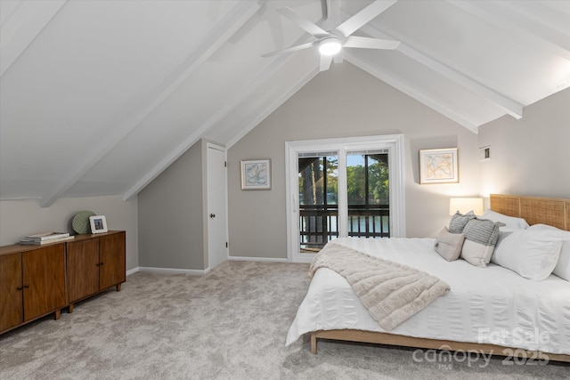 230 Shady Cove Rd, Troutman, NC 28166 - bedroom featuring access to outside, light carpet, ceiling fan, and baseboards