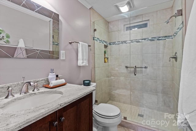 230 Shady Cove Rd, Troutman, NC 28166 - bathroom with a shower stall, vanity, and toilet