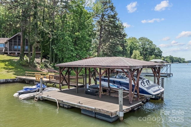 230 Shady Cove Rd, Troutman, NC 28166 - dock area featuring a water view and boat lift