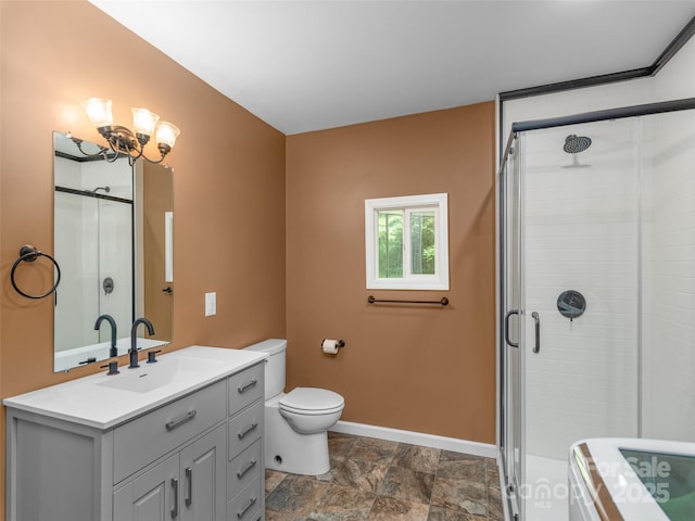 280 Noland Dr, Clyde, NC 28721 - full bath with baseboards, a tile shower, and toilet