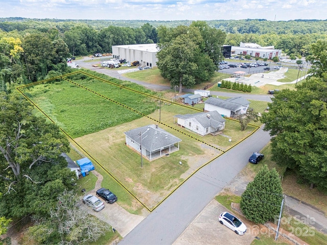 206 13th St, Belmont, NC 28012 - aerial overview of property's location featuring property boundaries highlighted