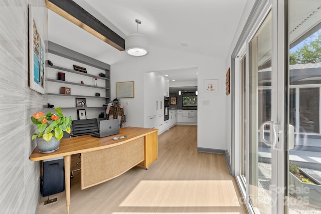 2121 Valencia Ter, Charlotte, NC 28226 - office space with vaulted ceiling, light wood-style flooring, and healthy amount of natural light