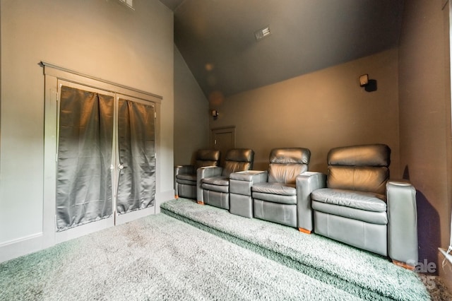 157 Dedham Loop, Mooresville, NC 28117 - carpeted home theater room with high vaulted ceiling