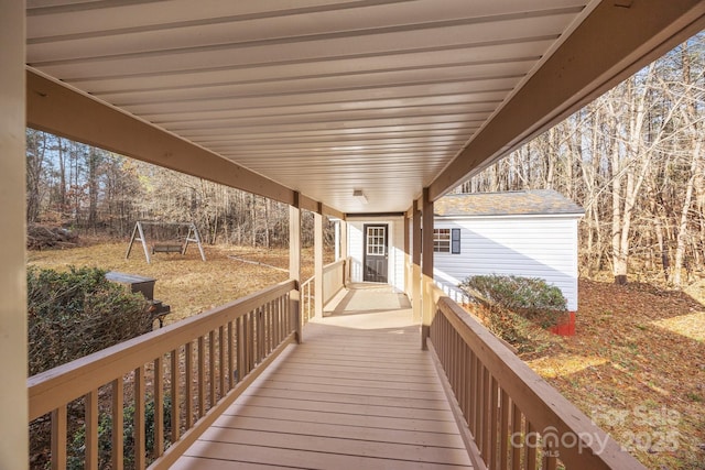 1370 Poole Rd, Salisbury, NC 28146 - wooden terrace featuring a porch