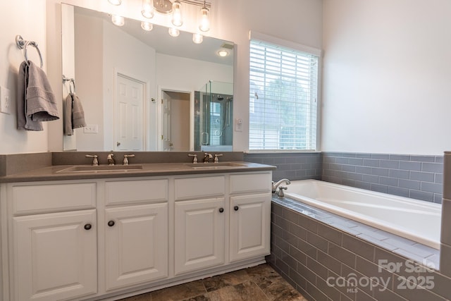 5656 Cambridge Bay Dr, Charlotte, NC 28269 - full bath with a stall shower, a bath, and double vanity