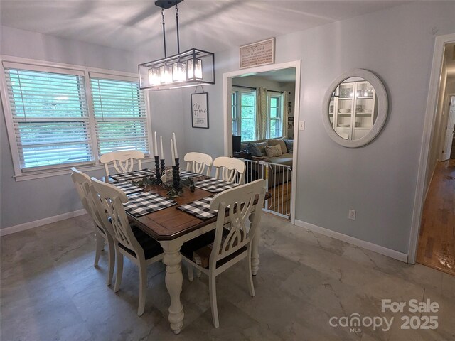 3116 Pilgrim Rd, Chester, SC 29706 - dining area with a chandelier and baseboards