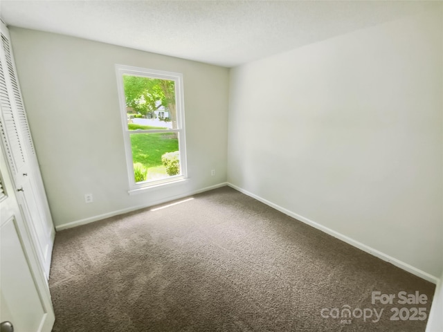 spare room with carpet and baseboards