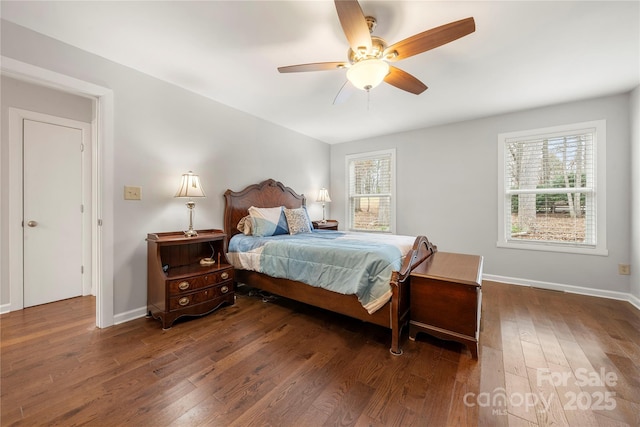 64 Timberidge Dr, Lake Wylie, SC 29710 - bedroom featuring wood finished floors, baseboards, and a ceiling fan