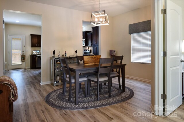 161 Old Harbor Dr, Mount Gilead, NC 27306 - dining space featuring light wood-style flooring and baseboards