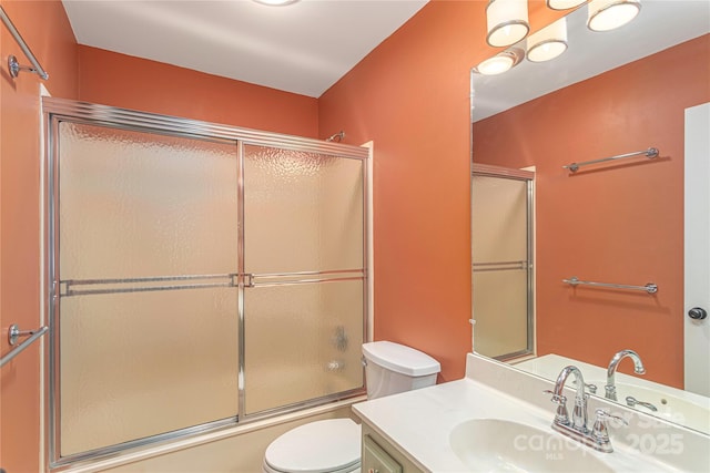 111 Clubwood Ct, Asheville, NC 28803 - bathroom with toilet, vanity, and bath / shower combo with glass door