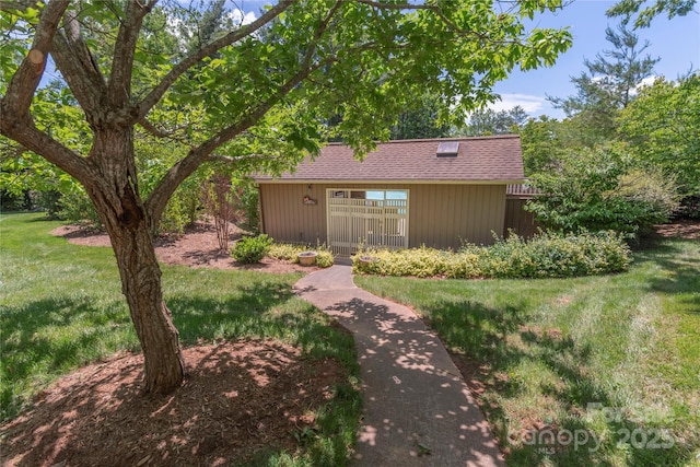 111 Clubwood Ct, Asheville, NC 28803 - view of front of property with a shingled roof and a front lawn