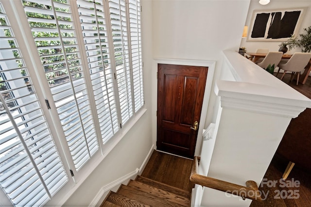 400 N Church St Unit 226, Charlotte, NC 28202 - foyer with wood finished floors, baseboards, and healthy amount of natural light