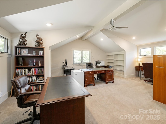 5 Bridgewater Dr, Fletcher, NC 28732 - home office with light carpet, healthy amount of natural light, a ceiling fan, and recessed lighting