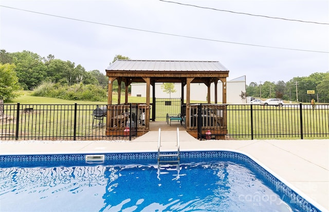 view of pool with a gazebo